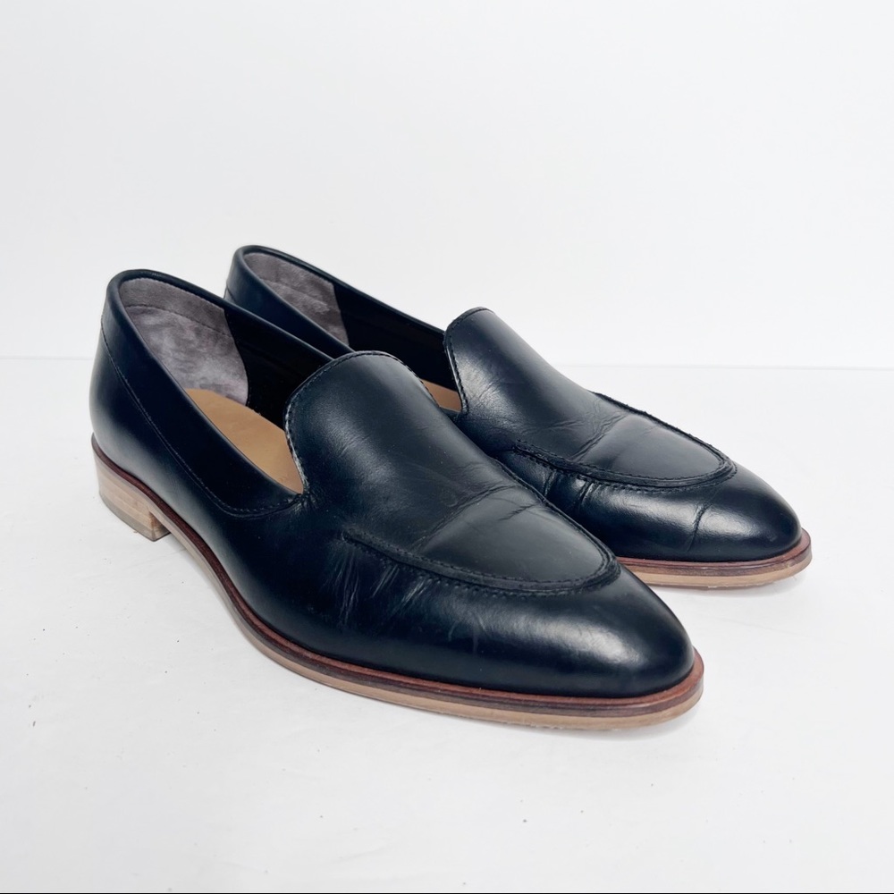 Everlane The Modern Point Black Leather Loafers Size 6 Women’s
